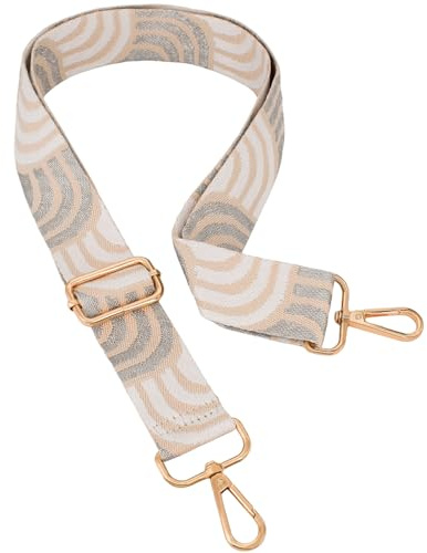 Replacement Purse Strap Shoulder Strap Adjustable Crossbody Strap for Women Crossbody Wide Shoulder Bag, Silver-Arc-Gold Metal, 29–52 (Length), 1.5 (Width)