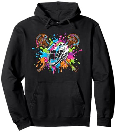 Lacrosse Ice Cream Drip Lax Boys Helmet Stick Youth Players Pullover Hoodie
