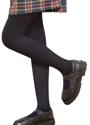 LOLANTA Medias Térmicas de Invierno para Niñas, Forro de Felpa Gruesa, Suaves y Elásticas, Ideales para el Colegio, negro, 9-11 años, L