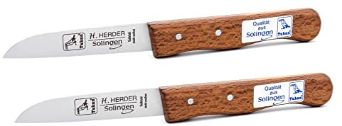 H. Herder 2 Solingen Küchenmesser 17cm Gesamtlänge Gußstahl nicht rostfrei Buche Carbon Solinger Handabzug Holzgriff Klingenlänge ca. 7cm