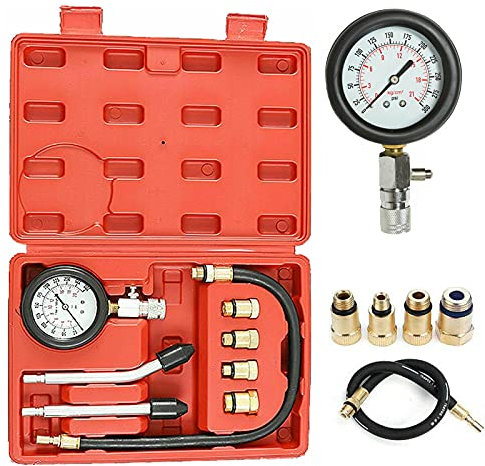 Kompressionsmesser Bezin und Diesel für Motorrad 0-20 Bar oder 0-300 psi Kompressionstest Kompressionsmessgerät prüfen meßen für Dieselmotoren Motorräder Kompressions Druckverlust M10 M12 M14 M18