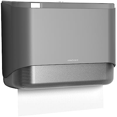 interhasa! Commercial Paper Towel Dispenser Wall Mounted, Hand Towel Dispenser Large Capacity Tissue Box C-Fold Paper Towel Holder for Bathroom Kitchen Restaurants Hotel (Gray)
