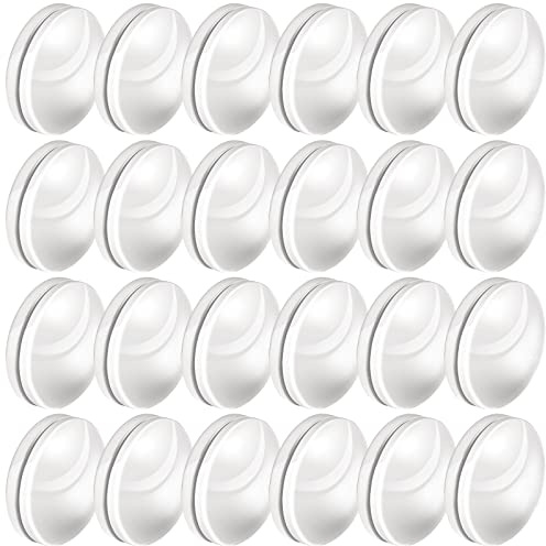 Jetec 24 Sets 16 Pack Shower Curtain Weights, Plastic Covered Magnetic Curtain Weights, Shower Magnets for Liner Prevent from Blowing Around for Drapery, Tablecloth, Flag, Outdoor Liner (White)