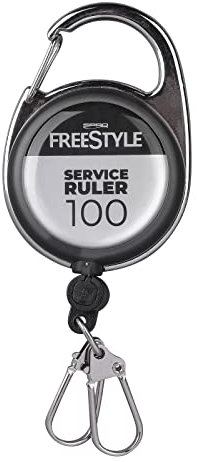 Spro Freestyle Service Ruler 100cm - Fischmaßband zum Spinnfischen, Karabiner für Zangen, Clip für Angelzangen