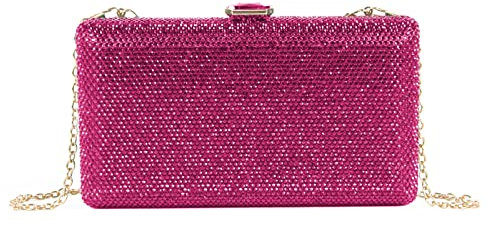 SUKUTU Bolsos de Noche de Cristal para Mujer Formal Caja de Embrague Monedero Bolsos de Boda de Diamantes de Imitación para el Partido
