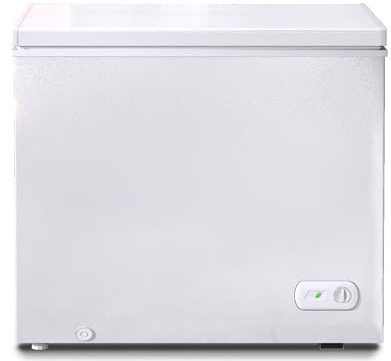 Muhub 10.0 Cu.Ft Chest Freezer,Deep Freezer with Removable Basket,Compact Freezer with Top Open Door, Adjustable Temperature, Low noise，Suitable for Kitchen Dorm Garage and Shed，White