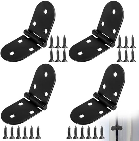 Rdlobu 4 Pièces Charnière Pliante 180 Degrés, Charnière Plate, Charniere Inox, Charnière Invisible, Charniere Porte, Charniere Porte Placard, Charnière Noir pour Porte Placard, Tiroirs, Fenêtres