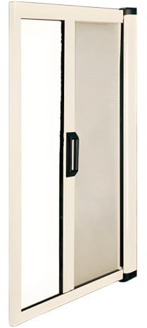 Zanzariera Avvolgibile Orizzontale in Fibra di Vetro e PVC per Finestre e Porte Finestre - Struttura in Alluminio, Adattabile e Facile da Installare. (Avorio, 150x250 cm)