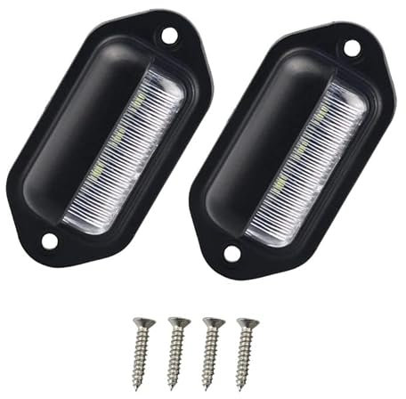 Flaconi 2PCS Luce Targa LED 6500K - Illuminazione di Cortesia per Porta Targa Auto, SUV, RV, Rimorchi, Camper, Camion e Imbarcazioni