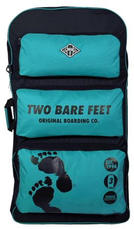 Two Bare Feet 44 Triple Bodyboard Carry Bag – Heavy Duty, Large Capacity for Three Boards – Padded Shoulder Straps, Sturdy Side Handle, Durable Zippers, Travel & Beach Ready