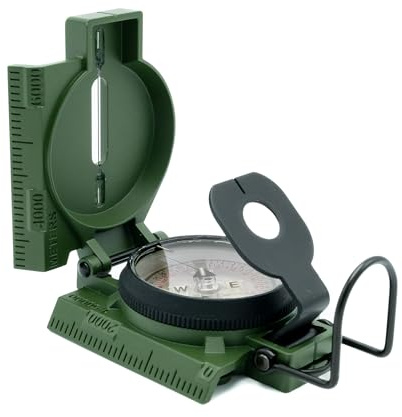 Brunton H-3 Military Lensatic Compass, Tritium Illuminated, Aluminum, 5.7 inch Open Length