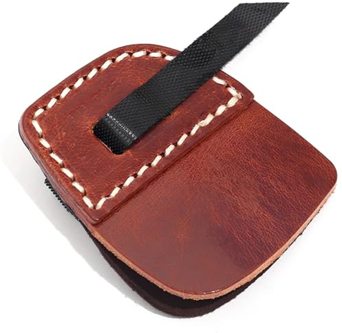 Vestamore Handgjort läder 3-fingerskyddsflik för bågskytte, justerbar skyttehandske för Recurve-båge, (2,76 x 2,36) fingerskydd för barebow bågskyttar