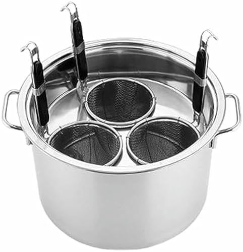 Pentola multifunzione in acciaio inox con cestello per colino, strumento di cottura 5 in 1 per pasta, spaghetti, polpette e altro ancora, perfetto per chef casalinghi