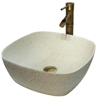 Tocador Lavabo sobre encimera cuadrado de lujo ligero, lavabo cerámica for el hogar, arte redondo, for Baño Moderno