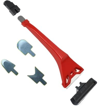 Scraper de limpieza de baldosas – Retonamiento 9 en 1 de 21 x 8 cm, ABS + herramienta de calafateo de acero de tungsteno, kit multiusos espátula angular | mango sin deslizamiento para ducha y