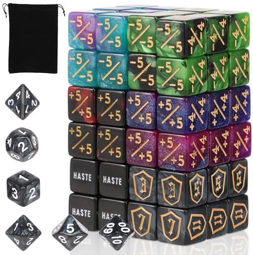Sutowe 76 dadi di conteggio MTG, Magic Cube Counter, Magic Gathering Cube TCG, accessori per giochi di carte, feste di famiglia, pub