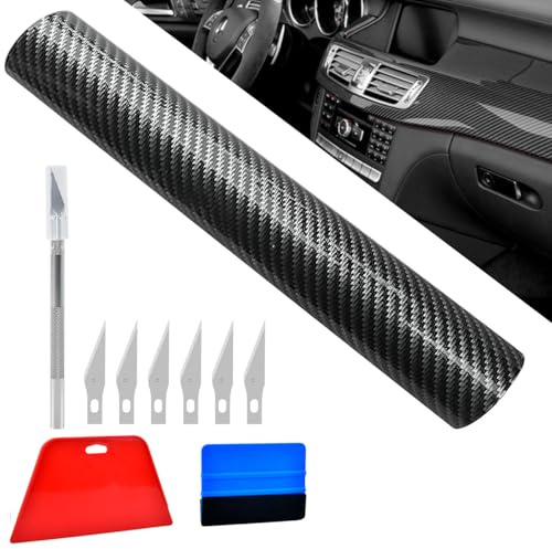 DODUOS 30×300cm Rotolo Adesivo Fibra di Carbonio, Wrapping Pellicola Auto, Pellicola Carbonio Adesiva, Pellicolas Wrapping per Moto, Wrapping Auto e Moto,Carbonio Adesivo,Car Stickers