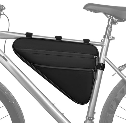 Asixxsix Cykeltriangelramväska, 2,3L Reflekterande Cyklar Triangelväska med Framrör, Tillbehörspaket för Cykelverktyg, Förvaringsväska för Cykelram Triangelväska för Mountainbikecyklar (40,5*4*29)