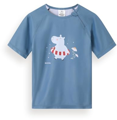 Monnëka Rashguard Enfant Manches Courtes pour Plage et Piscine | Rashguard manches courtes pour enfants. Confortable, facile à enfiler. Pour plage, piscine et sports d'eau.