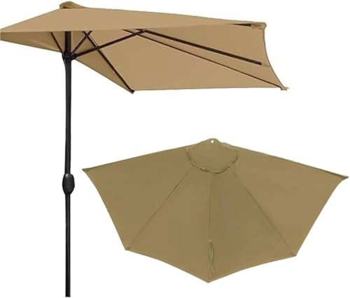 Telo di Ricambio per Ombrellone Mezzaluna 270/300cm 5 Braccia, Impermeabile Copertura per Ombrellone In Tessuto di Ricambio, Baldacchino di Ricambio Ombrellone Giardino(O4,9ft/270cm)