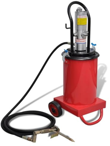 LoogCape Professionell tryckluft, fettpress, 12 liter med 4 meter slang för verkstad, bil, skeppskonstruktion, maskintillverkning, kemisk industri, tillförlitlig smörjning, enkel hantering