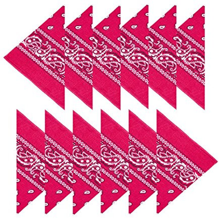 Boolavard 100% Algodón 1 unids, 6 unids o 12 unids pack pañuelos con patrón original de Paisley color de elección Headwear/pelo (12 Rosa Oscuro)