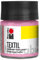 Marabu 17160005236 – Peinture Textile pour Tissus clairs, Rose Clair 50 ML, Encre d'impression à Base d'eau, Lavable jusqu'à 60 °C, Fixation par Repassage ou Four