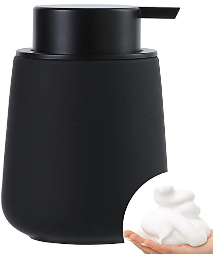 BosilunLife Dispenser di sapone per le mani in schiuma - Dispenser di sapone per le mani per lozione da bagno da 12 once, dispenser di sapone per le mani in schiuma nera, dispenser di liquido in