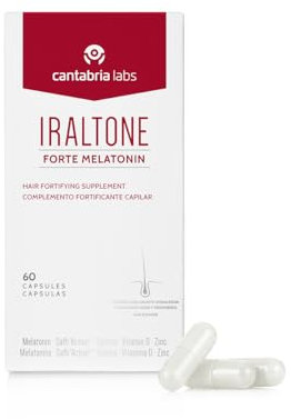 Cantabria Labs - Iraltone Forte Melatonin - 60 Cápsulas - Suplemento fortificante capilar - Controla los factures que provocan la caída capilar reaccional