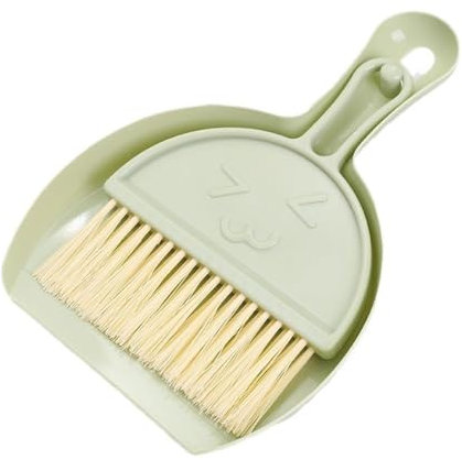 CPSYTE 1 pcs Mini Escoba y Recogedor Juego, Escoba pequeña y Juego Limpieza de recogedor, Juego de Cepillo portátil para Mesa de Comedor, barredora de Migas, recogedor para Oficina(Verde Oscuro)