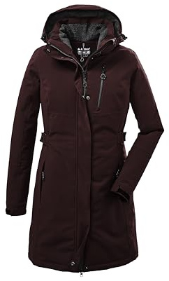 killtec Mujer Parka/parka funcional con capucha con cremallera KOW 165 WMN PRK, dunkelweinrot, 40, 37726-000