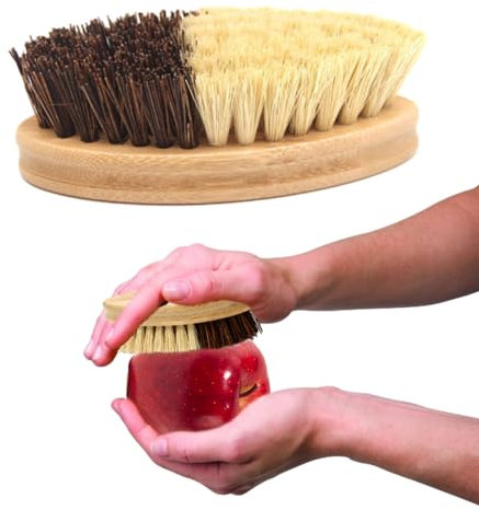 1 spazzola per verdure in legno di faggio, 13,5 cm, spazzola per verdure in legno di faggio, spazzola per verdure in legno, spazzola per patate, spazzola per verdure in legno, setole naturali,