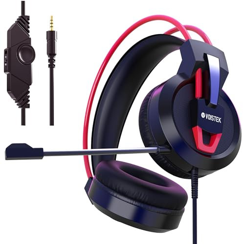 Voistek Auriculares Gaming para PC, PS5, PS4, Xbox | con Cable 3.5mm, Micrófono con Cancelación de Ruido y Sonido Envolvente