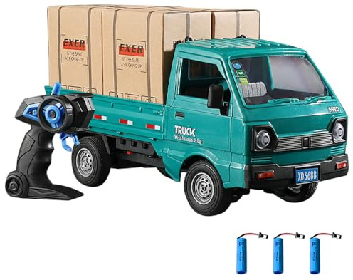 Hylukon Auto telecomandata, 1/16 2,4 GHz RC Truck Camion telecomandato con vano posteriore, trasporto merci, auto RC per bambini e adulti