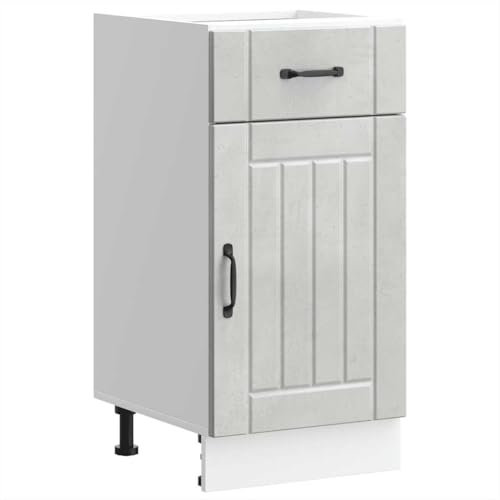 vidaXL Küchen-Unterschrank Lucca Betongrau Holzwerkstoff, Spülenunterschrank, Schrank Küche, Lagerschrank, Unterschrank für Küche, Küchenzeile