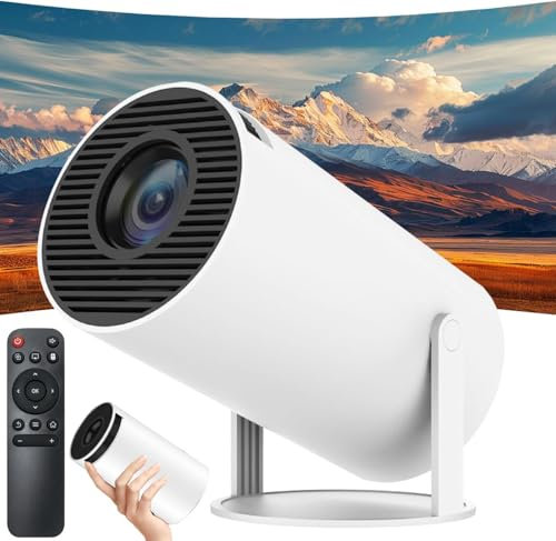Mini Projector with Bluetooth, 4K Support 130 Screen Movie Projector with Auto Focus & Keystone, 5G+2.4G WiFi 6 Connection, 180° Rotatable Vision for Home Cinema, Laptop, Smartphone