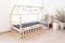 Mandrele - Montessori Bett, Hausbett mit Lattenrost, Rausfallschutz Bett, Bodenbett, Kinderbett, Holzbett mit Bettgestell für Jungen und Mädchen, 200x90cm, Natur Holz
