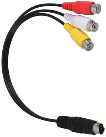 NUOBESTY Adaptateur 3 Fiches en Plastique et Cuivre S-video 4 Broches Vidéo vers Câble Liaison Facile pour Utilisation Polyvalente Moniteur Tv pour Divers Appareils