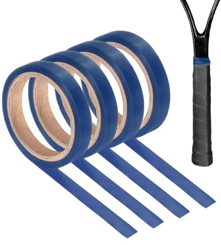 M METERXITY 4-Pack Grip Finishing Tape PVC Racket Wrap Grip Racquet Finishing Tapes for Pickleball/Racquetball/Badminton/Squash/Baseball Bat Handle Blue