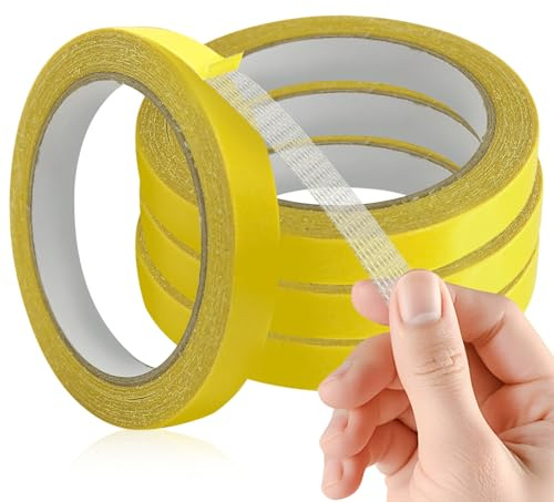 HINGTAI 4 cintas adhesivas de tela de doble cara resistentes, para dobladillos de pantalones y ropa, sin costuras ni plancha, para fijar dobladillos, fijar alfombras y manualidades, extraíbles y