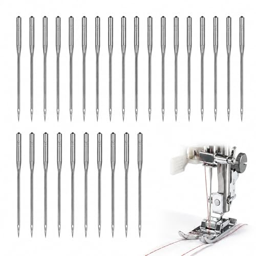30 Pcs Universal Size 90/14 Sewing Machine Needles, Heavy Duty Sewing Machine Needles for Embroidery Leather Jeans, Compatible with Kind of Home Sewing Machine