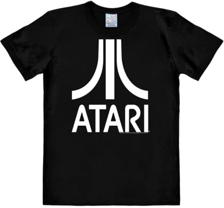 Logoshirt® Atari I Logo I T-Shirt Print I Damen & Herren I kurzärmlig I schwarz I Lizenziertes Originaldesign I Größe M