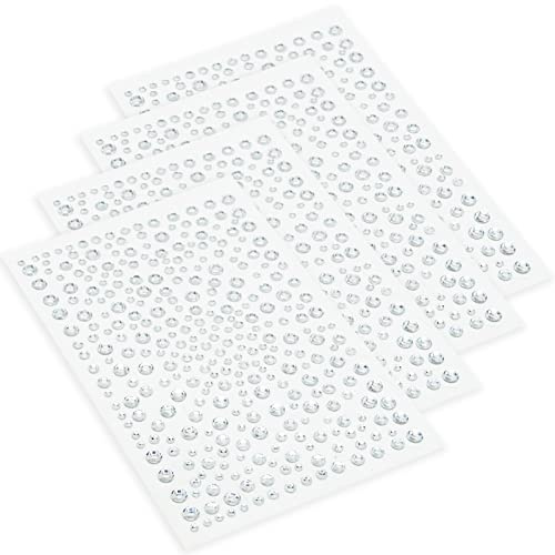 SZXMDKH Strass Autocollant Diamant, 1300 Pièces Transparent Cristal Auto-adhésif Acry Gemmes pour Visage Maquillage Décoration Ongles Bijoux DIY Scrapbooking