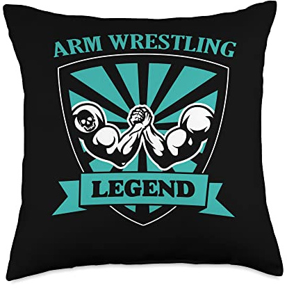 Arm Wrestling Legend Arm Wrestler Power Pin Grip Throw Pillow