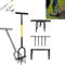 ACXIN Gartenkralle mit Stiel 3-in-1 Aerifizierer für Rasen Manueller Vertikutierer Gartenfräse mit Komfortgriff für Garten Saatvorbereitung und Bodenlockerung