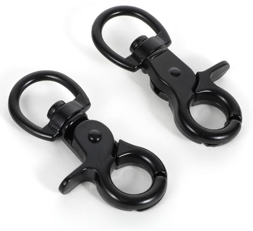Lot de 2 mousquetons avec articulation pivotante - Mousquetons pour laisse de chien - Mousquetons émerillants robustes - Pour collier de chien