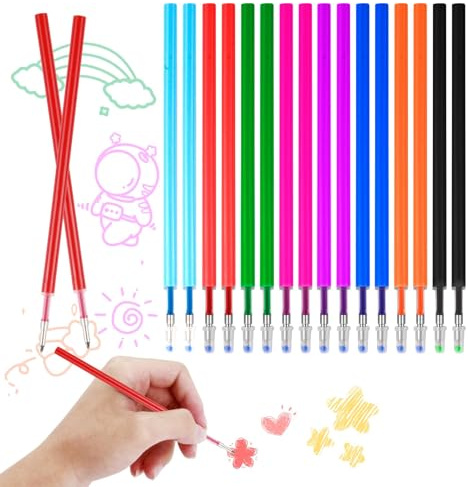 16 PCS Minas 0.7 Compatibles con Legami Bolígrafos Borrables, Recambios para Bolígrafos con Tinta Termosensible y Borrable – 16 Recambios en Colores Vivos para Escritura y Dibujo