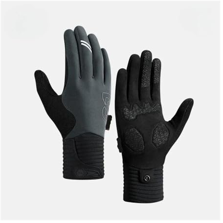 WMAMBZNDHP Guantes de Ciclismo otoño e Invierno for Hombre y Mujer, for Deportes al Aire Libre, Bicicletas Carretera con Forro Polar, cálidos Antideslizantes(Gray,L)