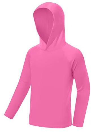 DRONIRING Boys Hooded Long Sleeve Rash Guard Swim Shirt, Youth Kids Girls Toddler UPF 50+ Fishing Shirt, UV Sun Protection Quick Dry Fishing Hiking Water Beach Hoodies