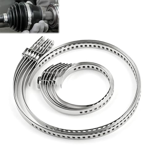 MISIQIMA 12 Pcs Collier de Serrage Inox 304, Disponibles en Tailles 25-50 mm et 50-120 mm Réglables Collier Soufflet Cardan Adaptés à La Plupart des Auto, Tuyaux et des Faisceaux de Câbles